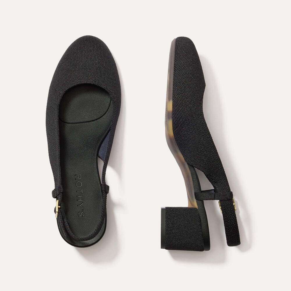 Rothy's The Heel Ballet Slingback - Black Size 9.5